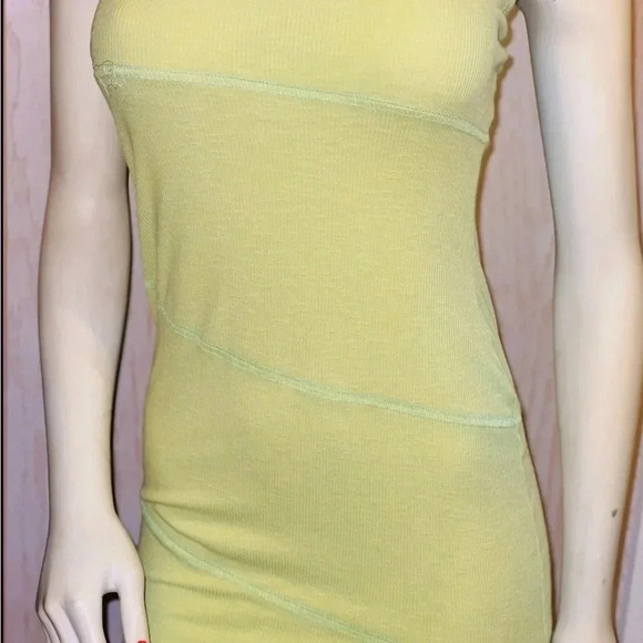 VIBRANT GREEN SEE YOU MONDAY STRAPLESS RIBBED MIDI DRESS SIZE LARGE - Picture 3 of 13